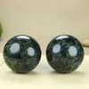 Transmisión en Vivo Piedra Medicinal Natural Jade Rey Cuenco de Jade Tíbet Jade Imán Fuerte Jade Serpentina Cuenco de Arroz Tíbet Jade Verde Oscuro Cuenco con Juego de Caja