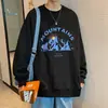 Sudadera para Hombre 20205 Otoño e Invierno Nueva Estilo Hong Kong Cuello Redondo Manga Larga Juventud Marca de Tendencia Trendy Tops Sueltos Casuales para Hombre