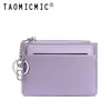 Cartera de Monedas con Patrón de Lona Ultra Delgada Transfronteriza Llavero con Tirador de Una Palabra Funda Protectora de Identificación Portatarjetas con Múltiples Ranuras para Tarjetas