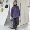 Jaqueta corta-vento com capuz para meninas Outono Profundo 2026 Novo Estilo Crianças Maiores Estilosa Chique Casual Outono/Inverno à Prova de Vento com Zíper Tendência
