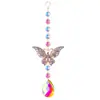 Atrapasoles Decoración de Jardín Mariposa Libélula Campana de Viento Incrustada de Diamantes Colgante Cruzado Suministro Transfronterizo Rejilla de Cuerno Colgante de Cristal