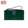 Carteira longa casual fresca portátil dobrável com alça de pulso fivela porta-moedas carteira ultrafina multi-cartões