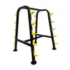 Rack para barras olímpicas fijo con almacenamiento de 5 niveles en ambos lados, rack expositor para set de barras olímpicas con cabeza redonda con recubrimiento de gimnasio, soporte para mancuernas