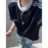 Camiseta corta de retazos con manga raglán de tendencia para hombre y mujer, diseño único, top casual de estilo chino de nicho