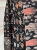 Cárdigan Abrigo Plisado Estilo Miyake con Estampado, Ropa Étnica para Mujer Tallas Grandes, Moda Transfronteriza Europea y Americana, Capa Abrigo Plisado