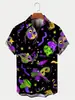 Camisa Creativa de Elementos Transfronterizos Nueva 2025 Impresión Digital 3D Camisa de Manga Corta Holgada de Moda Top para Hombre