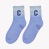 Calcetines de color degradado para mujer, calcetines hasta la mitad de la pantorrilla, de moda, combinables con todo, de primavera y otoño, de poliéster y algodón, absorbentes del sudor, transpirables, con letras, medias deportivas al por mayor