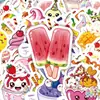 50 Nuevas Pegatinas de Verano Transfronterizas de Paleta de Hielo Postre Helado Fácil de Rasgar con Asa Pequeña para Decoración de Diario