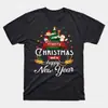 Camiseta de Manga Corta para Hombre y Mujer, Árbol de Navidad, Papá Noel, Muñeco de Nieve, Navidad, Año Nuevo, Camiseta Corta Holgada de Talla Grande