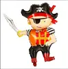 Balão de alumínio redondo de 18 polegadas, tubarão, navio pirata, decoração de festa de aniversário, balão de alumínio, atacado