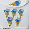 Océano Fantasía Estéreo Fantasía Brillo Fino Medusa Colgante Colgante Pulsera de Cuentas DIY Collar Pendientes Accesorios de Aleación