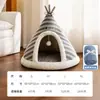 Ninho de Gato Transfronteiriço Outono e Inverno Novo Estilo Tenda Escovada Estilo Britânico Ninho de Gato Casa Quente de Inverno Ninho de Cachorro Suprimentos para Animais de Estimação