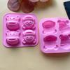 Molde de Silicona con Forma de Cabeza de Mono Pequeño de 4 Piezas para Uso Doméstico, Adecuado para Budín al Vapor, Pasteles de Arroz con Chocolate y Molde de Silicona para Pasteles en Taza