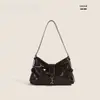Bolso de axila de cuero encerado al aceite vintage para mujer, nuevo de moda casual estilo chica caliente biker bolso de hombro único