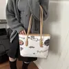 Bolsa Tote de Ombro Estilo Coreano Tendência Transfronteiriça para Mulheres, Novo Modelo Inverno 2025, Bolsa de Ombro Personalizada com Grafite, Bolsa de Braço Versátil