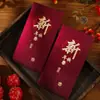 2026 Año del Caballo Nuevos Sobres Rojos Vintage con Estampado Dorado Mate, Rojo Vino Sencillo, Engrosados para el Festival de Primavera, Sobres Rojos Creativos de Año Nuevo