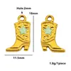 Acero Inoxidable Esmalte Colorido Botas de Vaquero Occidentales Accesorios DIY Estilo Vaquero Collar Llavero Colgante