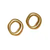 Pendientes geométricos minimalistas de acero inoxidable de moda transfronterizos, diseño circular simple, pendientes únicos y exquisitos de acero de titanio para mujer