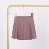 Saia Curta Lulu com Shorts de Yoga Embutidos, Saia de Secagem Rápida para Mulheres, Saia Esportiva de Tênis, Roupa Fitness Anti-Exposição para Mulheres