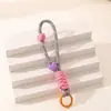 Novo Chaveiro Cordão Colorido Trançado em Forma de Coração de Acrílico Handmade DIY Criativo Corrente Curta para Pendurar na Bolsa do Celular