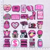 Diapositivas para Zapatos con Tema de Billetes Rosas Accesorios para Zapatos de Goma Blanda de PVC Hebillas para Zapatos Bolsas de Playa Hebillas Decorativas DIY Venta al por Mayor Transfronteriza