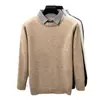 Suéter grosso falso de duas peças transfronteiriço para homens, nova moda outono/inverno 2026, gola de camisa casual, malha masculina quente