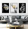 Pintura decorativa sin marco de alce gris hojas doradas de AliExpress transfronterizo, núcleo de pintura de letras, decoración de pintura colgante para sala de estar