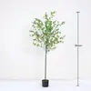 Planta Artificial Grande Nórdica de Interior Árbol Campanilla Japonesa Árbol Falso Planta en Maceta Decoración para Ventana de Casa de Huéspedes Planta Verde Falsa
