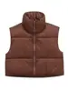 Amazon Transfronterizo Otoño e Invierno 2023 Nuevo Chaleco Acolchado de Algodón de Color Sólido Holgado sin Mangas de Cuello Alto para Mujer M6278