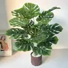 Monstera Retardante de Chama Nível B1, Especialmente Projetada para Supermercados e Hotéis, Plantas Verdes Artificiais, Taro de Primavera, Decoração Suave para Interiores, Plantas Simuladas, Sempre-Verde