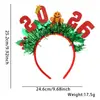 Faixa de Cabeça Decorativa de Natal Árvore de Natal Boneco de Neve Faixa Listrada Colorida Suprimentos para Festa de Natal Alce Desenho Animado Floco de Neve Acessórios de Cabelo
