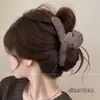 Pinza de garra de felpa para otoño e invierno, estilo elegante, para cabello fino en la nuca, pinza para el cabello de tamaño mediano para mujer, accesorio para el cabello tipo pinza de tiburón