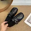 Zapatos de pezuña de cerdo estilo inglés de fondo plano nuevo estilo de dinero zapatos pequeños de cuero de punta redonda 2026 Mocasines mujer otoño retro antiguo falso