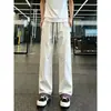 Pantalones casuales versátiles de corte recto estilo americano para hombre, nuevos de verano vintage modernos de alta calle color block holgados de pierna recta acampanados