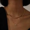Collar Mini Burbuja 26 Letras Grandes Transfronterizo Europeo y Americano, Collar Multicapa Espiga, Regalo, Versátil y de Nicho