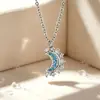 Anel minimalista personalizado de sol e lua europeu e americano transfronteiriço para mulheres, conjunto de colar e pulseira de casal sol e lua