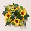 Festival de Abejas Transfronterizo Portavelas de Girasol Artificial Guirnalda de Anillos Arreglo Festivo de Escritorio para el Hogar Guirnalda de Decoración con Velas
