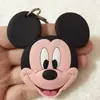 Versión Q Mickey Minnie Cabeza Grande pegamento suave doble cara lindo caricatura llavero pareja llavero de coche colgante de bolsa
