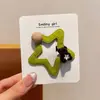 Pasador de Estrella de Cinco Puntas Flocado para Niños Pasador de Oso de Dibujos Animados Pinza de Estilo Coreano para Flequillo Lateral de Niñas Pasador para la Parte Posterior de la Cabeza