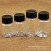Botella de Plástico Transparente de 15Ml20Ml30Ml Tapa Negra Sub-Paquete Muestra Lata Boca Grande Boca Ancha Mascota Botella Sellada