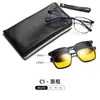 Nuevas Gafas Magnéticas Clip-On para Hombre, Monturas de Metal para Gafas de Negocio, Luz Azul Anti-Reflejo, Gafas para Miopía, Gafas de Sol Polarizadas, Gafas de Sol