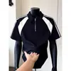 Nova Camiseta Masculina de Verão 2026 com Design Pesado Color-Blocking, Caimento Regular nos Ombros, Camisa Polo Casual Antibacteriana de Manga Curta para Homens