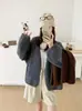 Cardigan de Tricô Temperamento Suave Estilo Coreano 2026 Outono/Inverno Novo Solto Emagrecedor Versátil Cor Sólida Casaco Suéter Feminino
