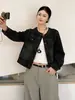 Chaqueta Vaquera Casual de Moda con Cuello Redondo para Mujer 2026 Primavera y Otoño Nuevo Estilo Coreano Holgada Versátil Chaqueta Corta Top