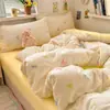 Estilo ins fresco algodão puro conjunto de quatro peças método antigo algodão lavado capa de edredom de desenho animado conjunto de 3 peças super macia para dormir sem roupa capa de edredom para dormitório