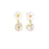 Pendientes Minimalistas de Flor Fresca Lujo Ligero Gama Alta Uso Bidireccional Pendientes de Circonita para Mujer Diseño de Nicho Joyería de Moda