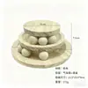 Novo Brinquedo Interativo para Gatos, Bola Circular Resistente à Mordida, Brinquedo de Madeira Maciça, Brinquedo de Autoentretenimento para Gatos, Plataforma Giratória de Madeira de Múltiplas Camadas com Bola Rolante para Gatos