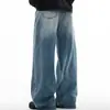 Populares jeans nuevos para hombre, pantalones anchos sueltos de color azul retro, modernos y elegantes, sin marca, estilo casual de Instagram