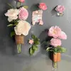 Madera Maciza Creativo Arreglo Floral Magnético Tubo de Ensayo Imán para Refrigerador Simple Adorno de Decoración para el Hogar Imán Magnético para Refrigerador de Madera Maciza
