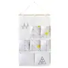 Bolsa Colgante de Almacenamiento para Mesita de Noche de Tela de Algodón y Lino, Bolsa Organizadora de Artículos Varios y Snacks para Pared de Dormitorio, Bolsa de Almacenamiento para Pared